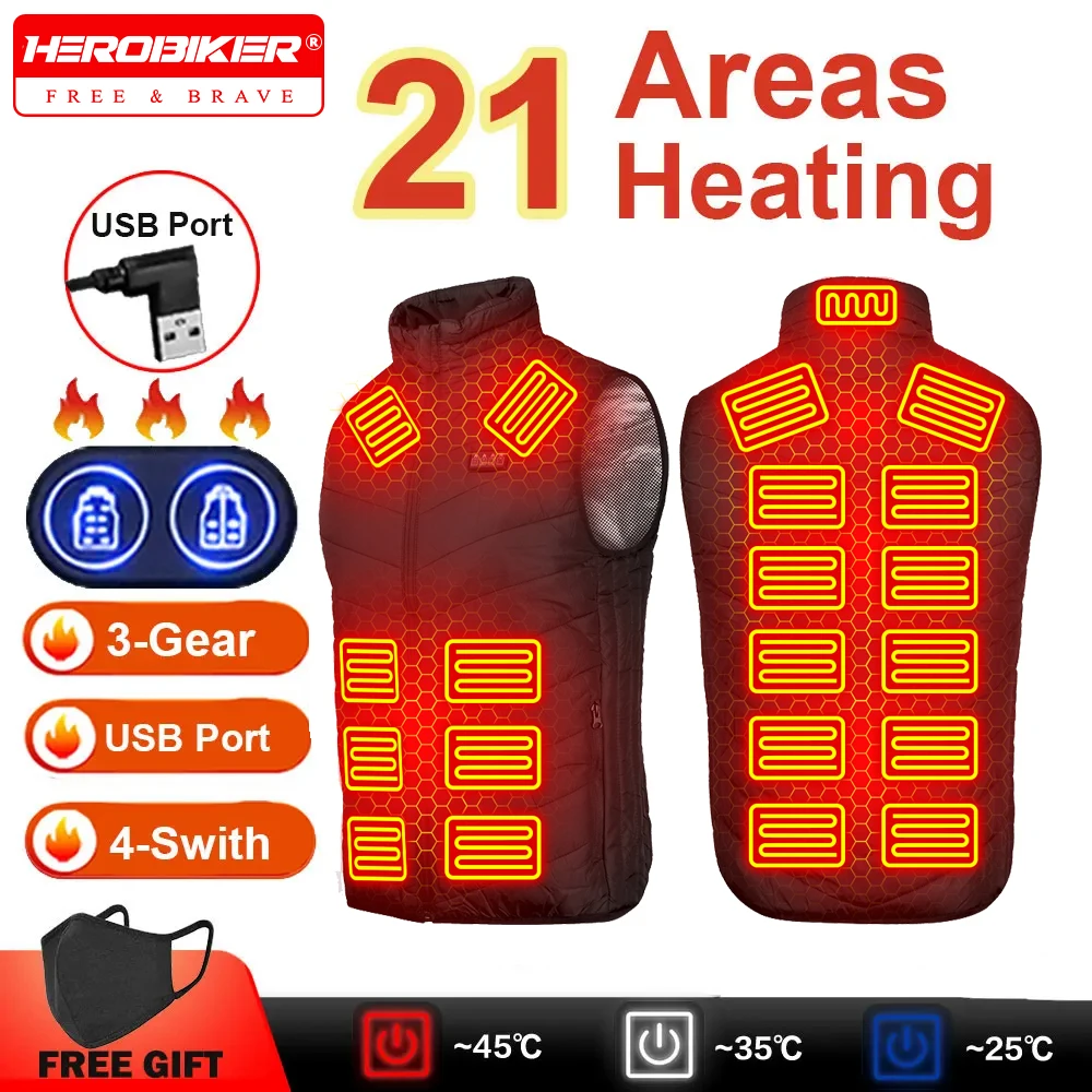 

Жилет с подогревом для мужчин и женщин, повседневный жилет с USB-подогревом, куртка с умным управлением и подогревом, хлопковое пальто, зимняя мотоциклетная куртка