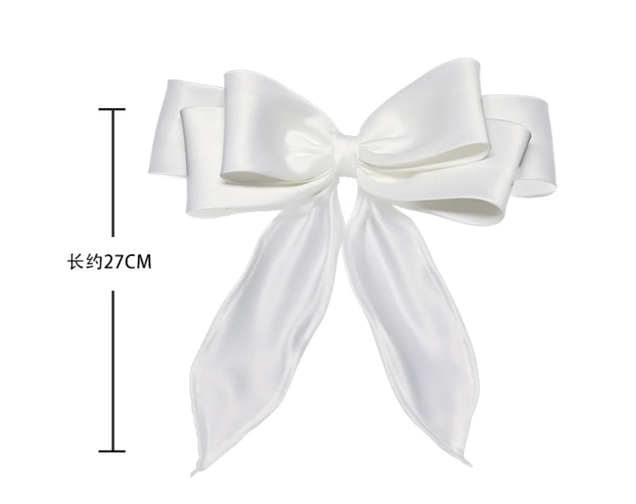 Large Bow Hair Clips For Women White Satin Ribbon Bowknot Bride Hairpin Barrettes Bridemaid Hairclips Party Hair Accessories