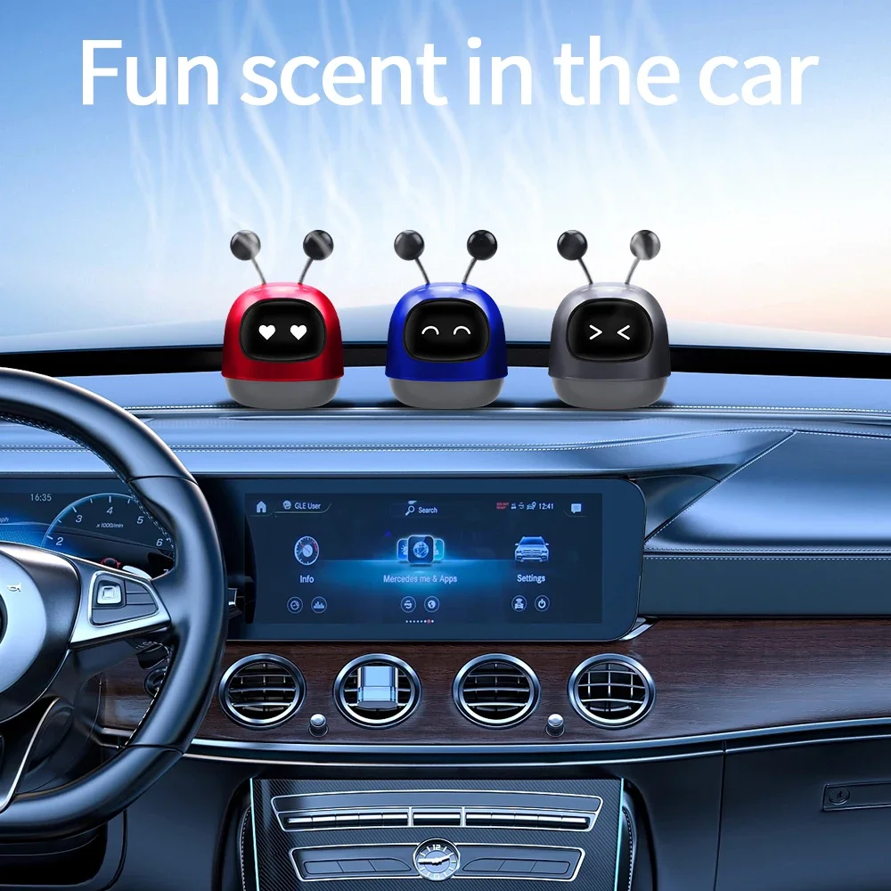 1Pc Mini Robot Car Air Freshener Parfum Flavoring Ventilation Cute toon Display Mold  Fragrance Decoration for Vehicles