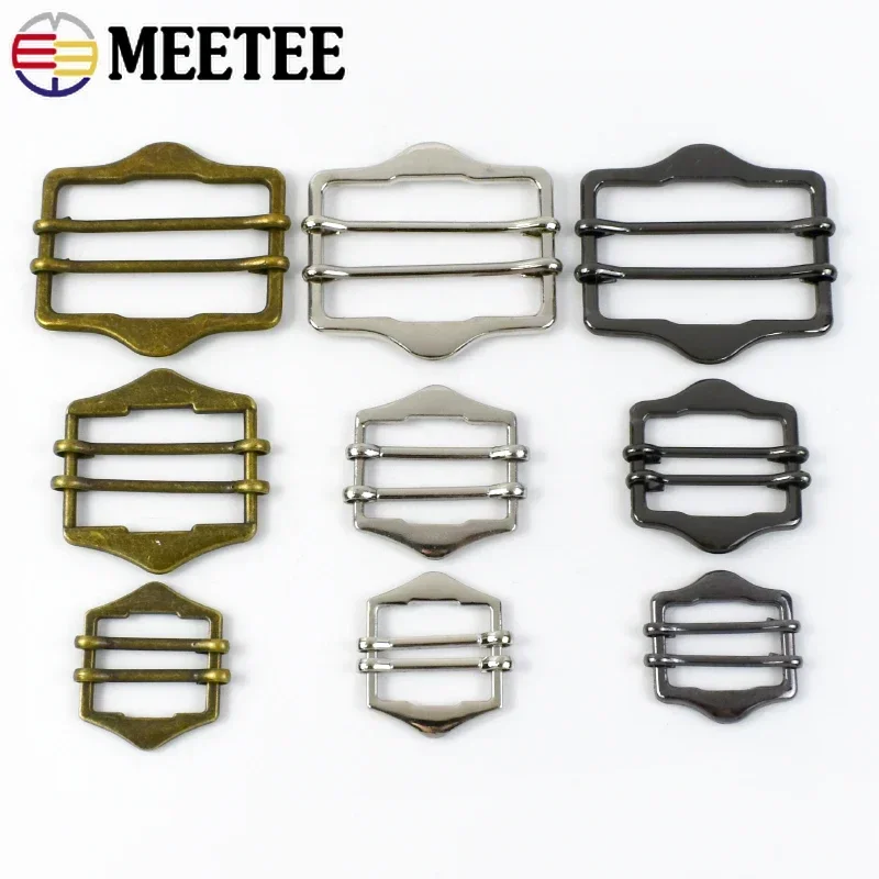 5/10Pcs 20-40mm Adjustable Tri-glide Metal Buckle for Bag Strap Double Pin Clasp Waistcoats Slider Belt Buckles DIY Accessories