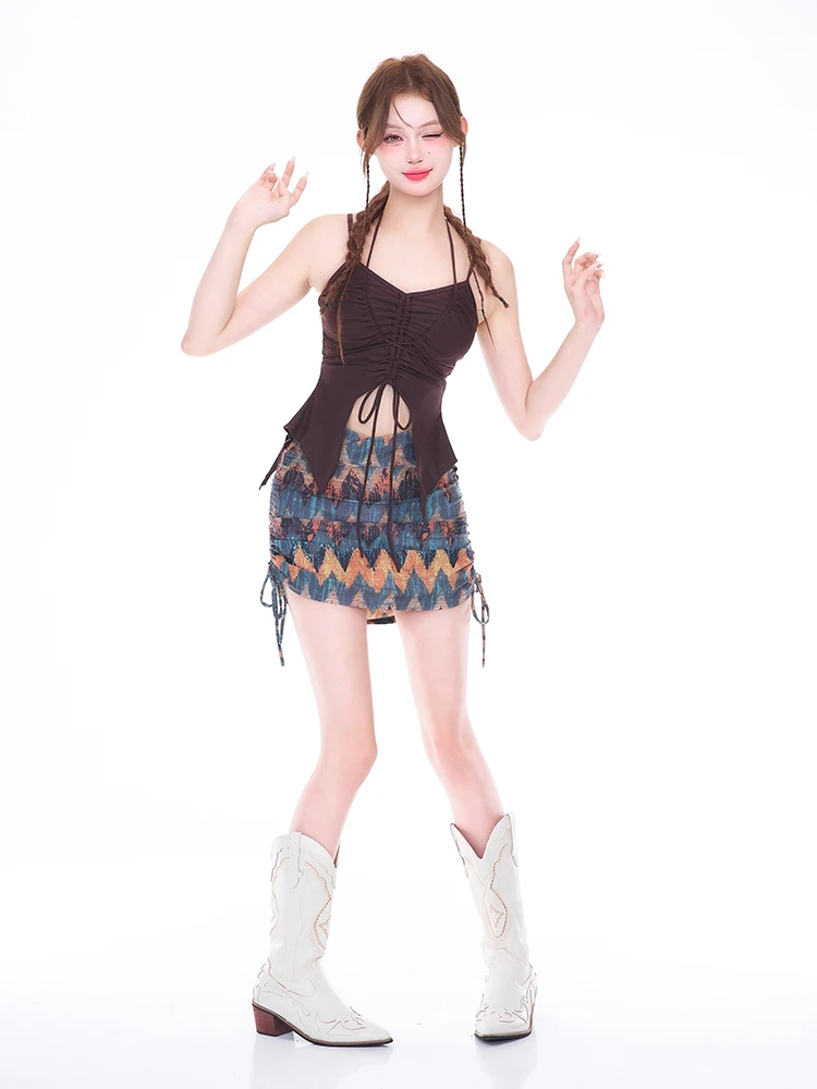 

Новый женский ретро-купальник в национальном стиле 2024 года, раздельный, тонкий, для студенток, бикини Tagkita