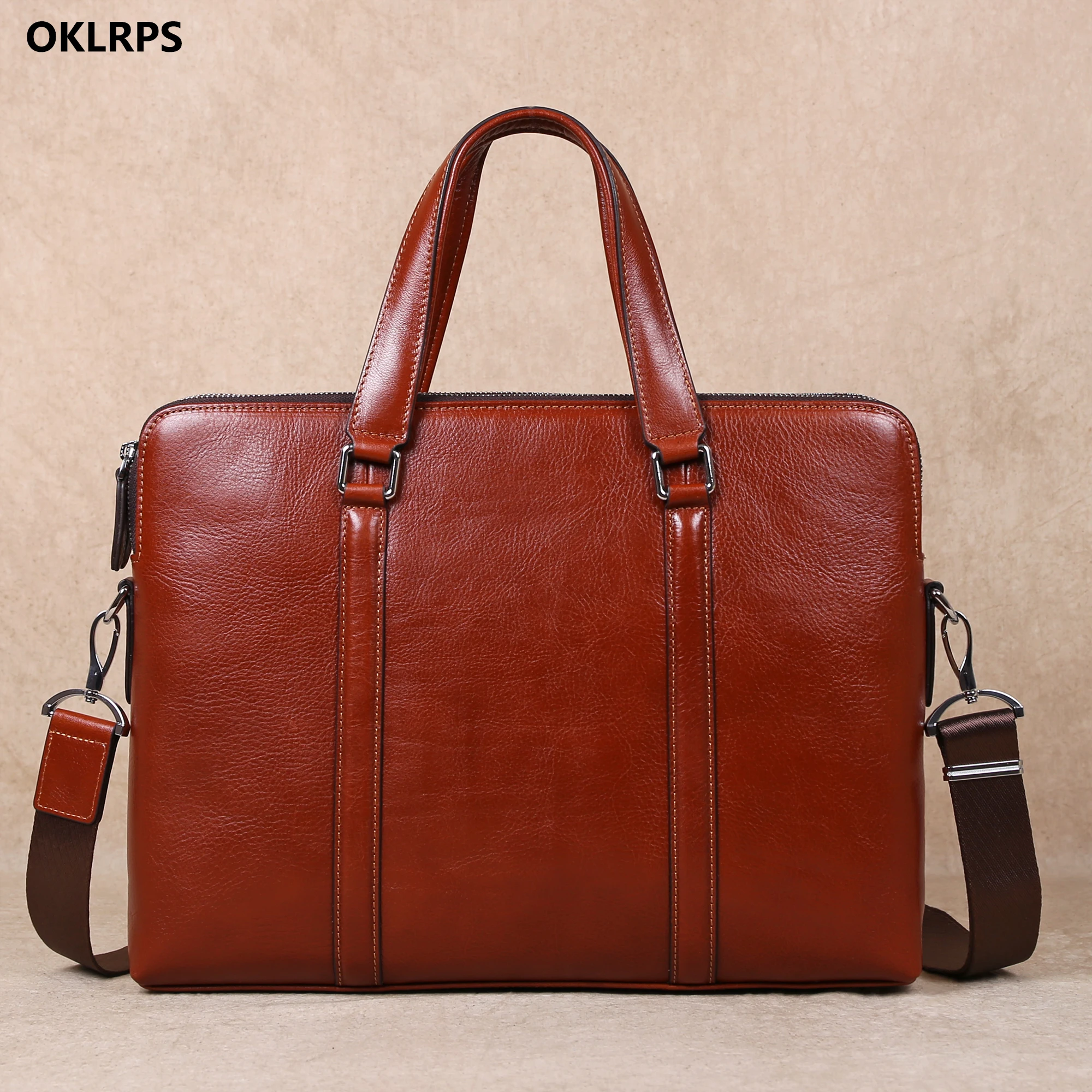 

Портфель из лампортированной телячьей кожи, высококачественная сумка для работы, сумка для деловой поездки и офисного компьютера, сумка через плечо