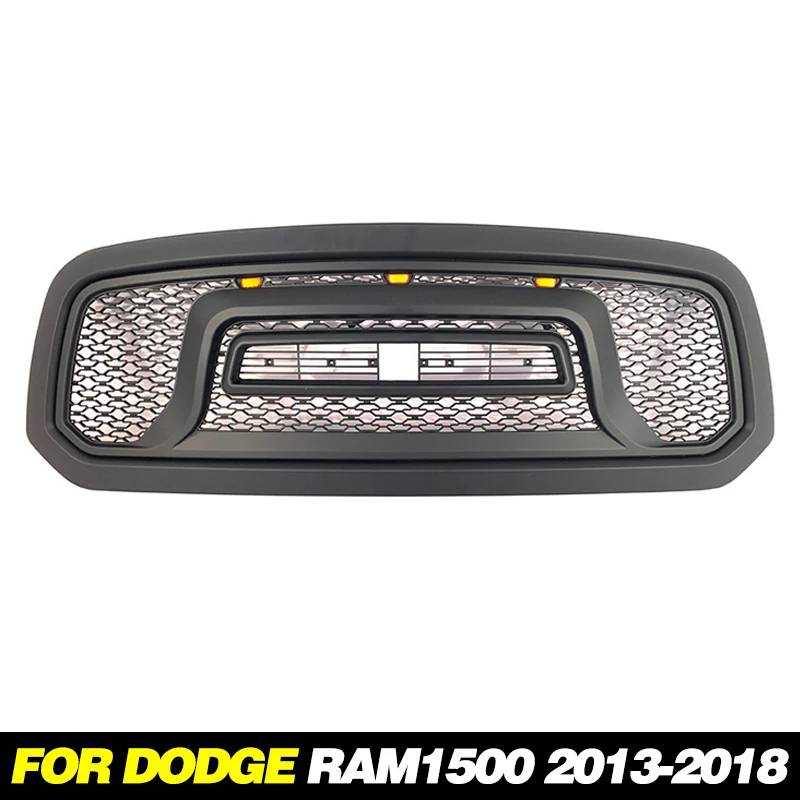 Auto Parts for DODGE RAM1500 2013-2018 grill with led lights front bumper grille modification accessories decoration