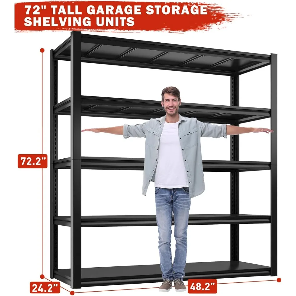 Imagem -06 - Prateleiras de Metal Ajustáveis para Armazenamento Heavy Duty Prateleiras Garage Shelf Tier Prateleiras 3000lbs 48.2 w