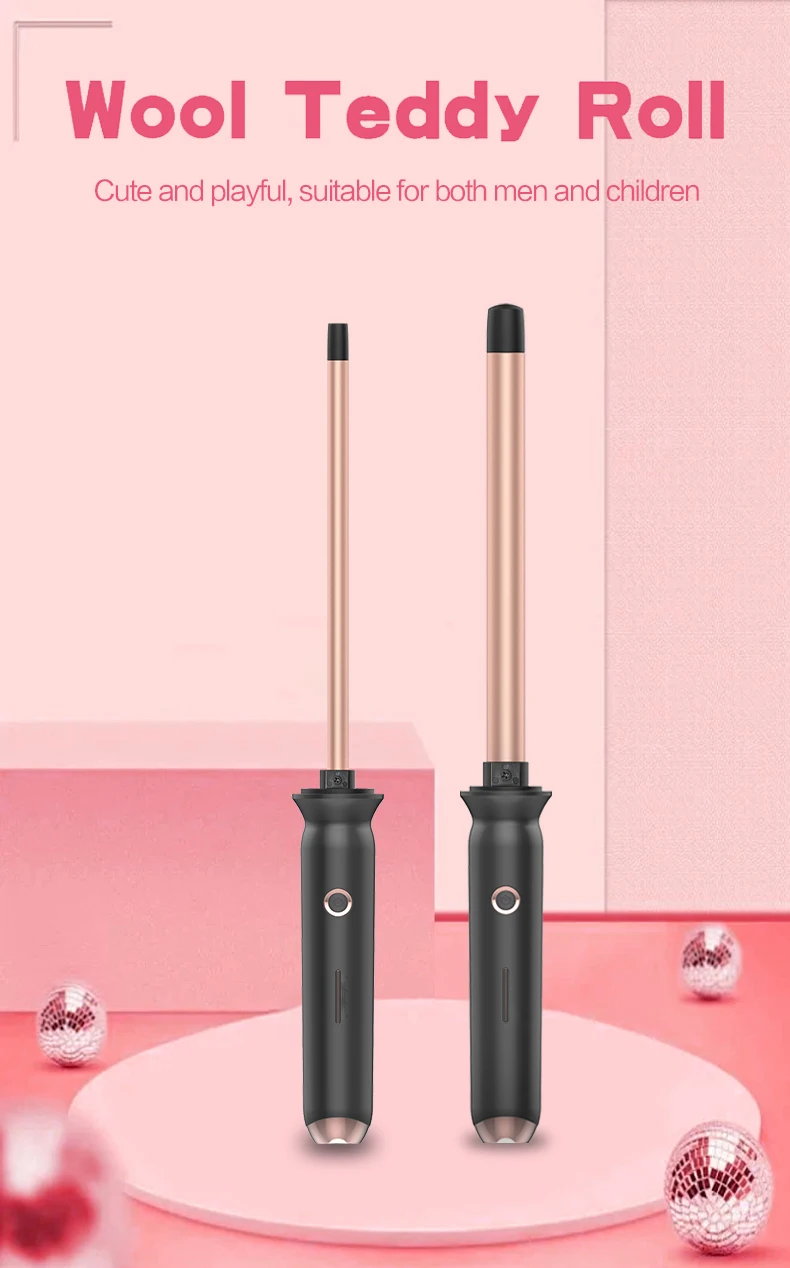 US-Stecker Typ A, brandneuer 9-mm-Lockenstab, für lockige Wellen, tragbar und praktisch, ideal als Geschenk für die Feiertage. – Detail 2