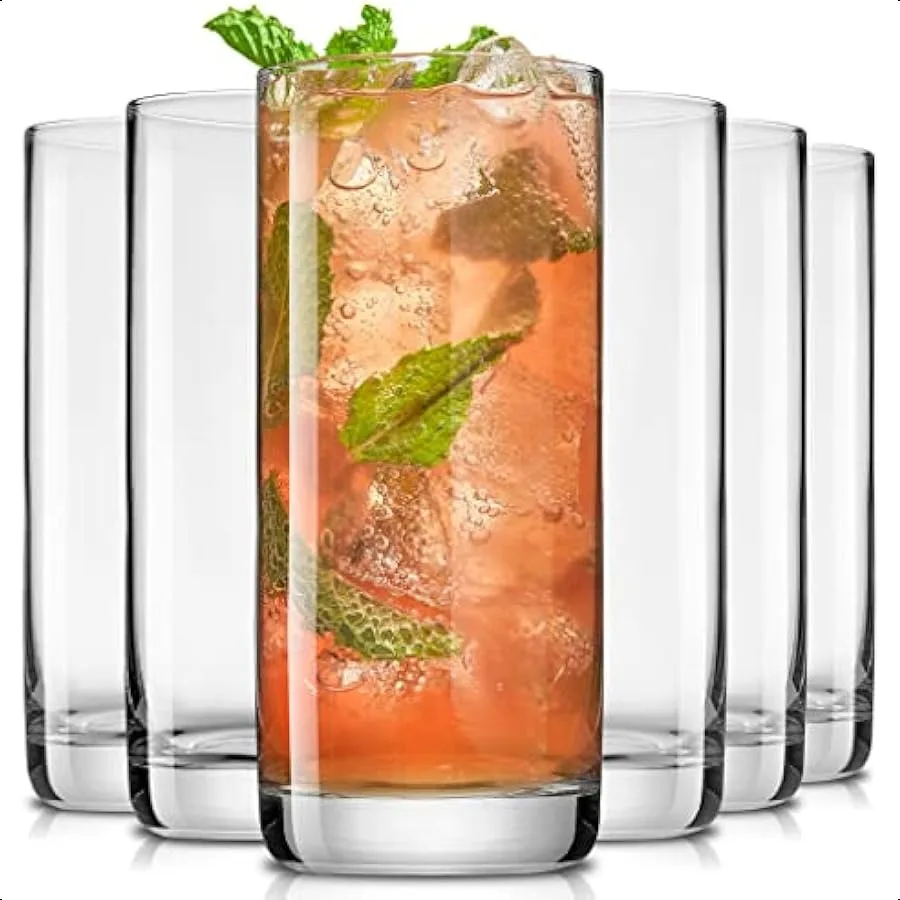 

Faye 13oz Highball Glasses 6pc Tall Glass Sets. LeadFree Crystal Drinking Glasses. Water Glasses Mojito Glass Cups Tom Collins