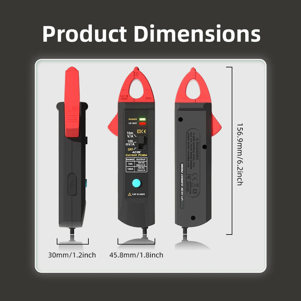 For Safe Wire Testing Smart Clamp Meter ABS Material Construction High Accuracy Measurement Insulated BNC Connectors
