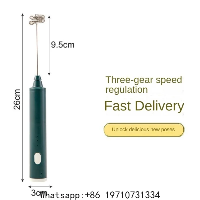 New Electric Whisk USB Recharge Three Speed Kitchen Cooking Tool Bubbler Egg Cream Sauce Stirrer Handheld Milk Frother Pink
