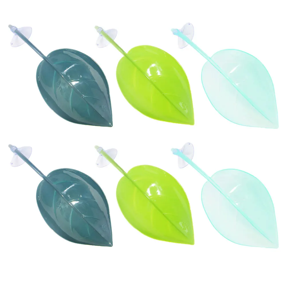 

6pcs Lizard Accessories Realistic Artificial Leaves Suction Cups Terrarium Reptile Climbing Decor Basking Platform Safe Hideout