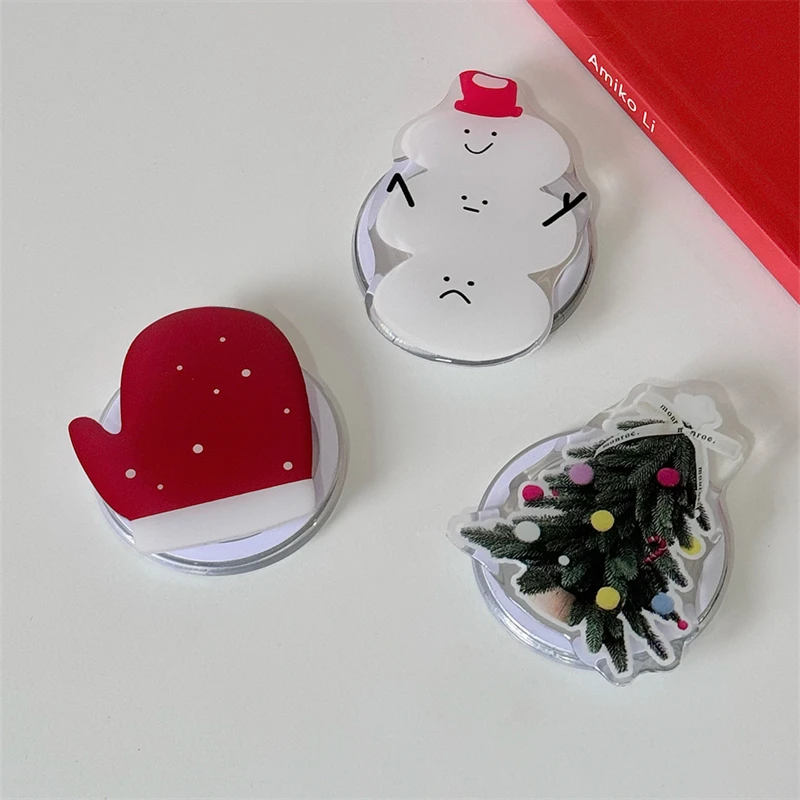 

Korea Cute Christmas Tree Magnetic Holder Grip Tok Griptok Phone Stand Holder Support For iPhone 16 15 For Pad Magsafe Smart Tok