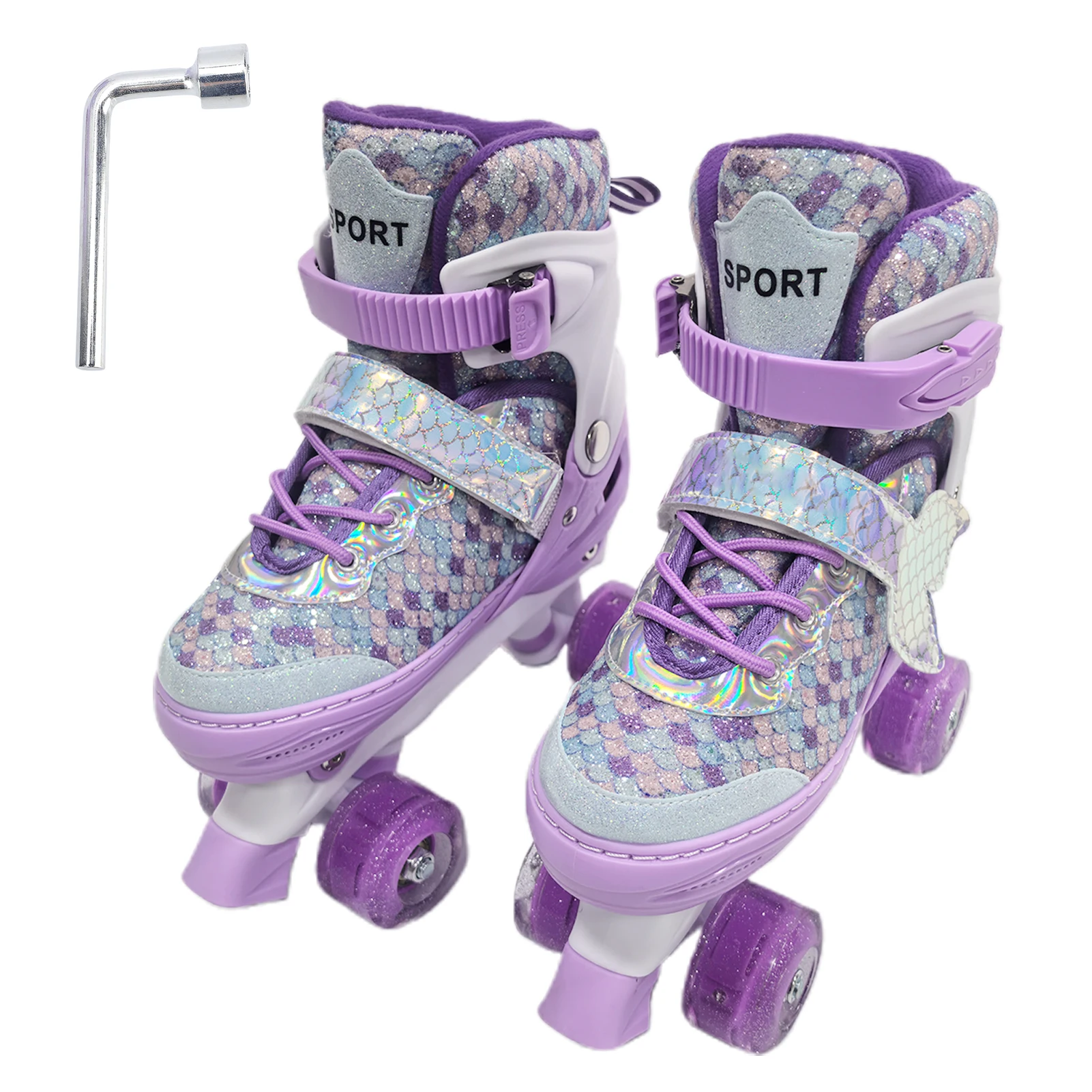 Kids Roller Skates Adjustable Adjustable Flashing Wheel ABEC Bearing Triple Protection for Outdoor Indoor Adjustable Roller Skat view 5