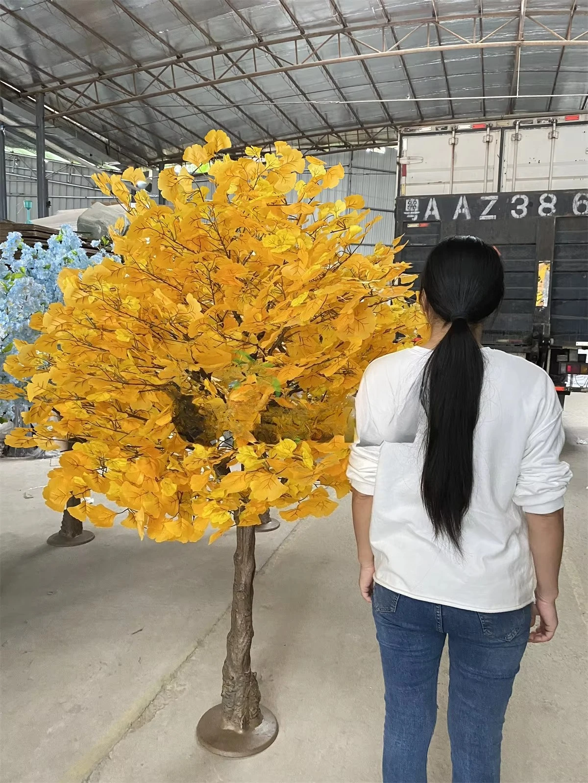 Artificial Silk Ginkgo Tree for Home Decoration Indoor Faux Plant Office Living Room Decor