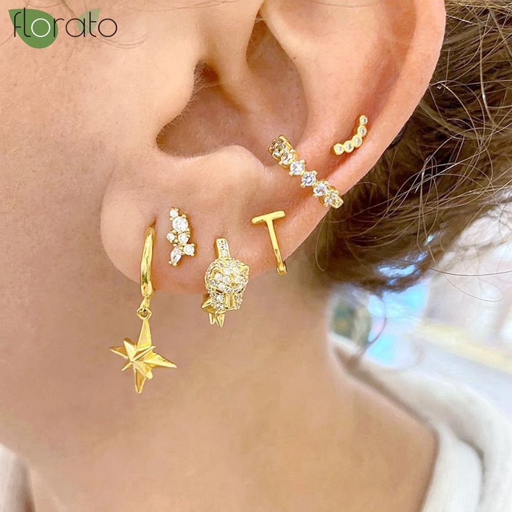 925 Sterling Silver Needle Luxury 18K Gold Hoop Earrings for Women Trendy Leopard Animal Earrings 2024 New Jewelry Wholesale