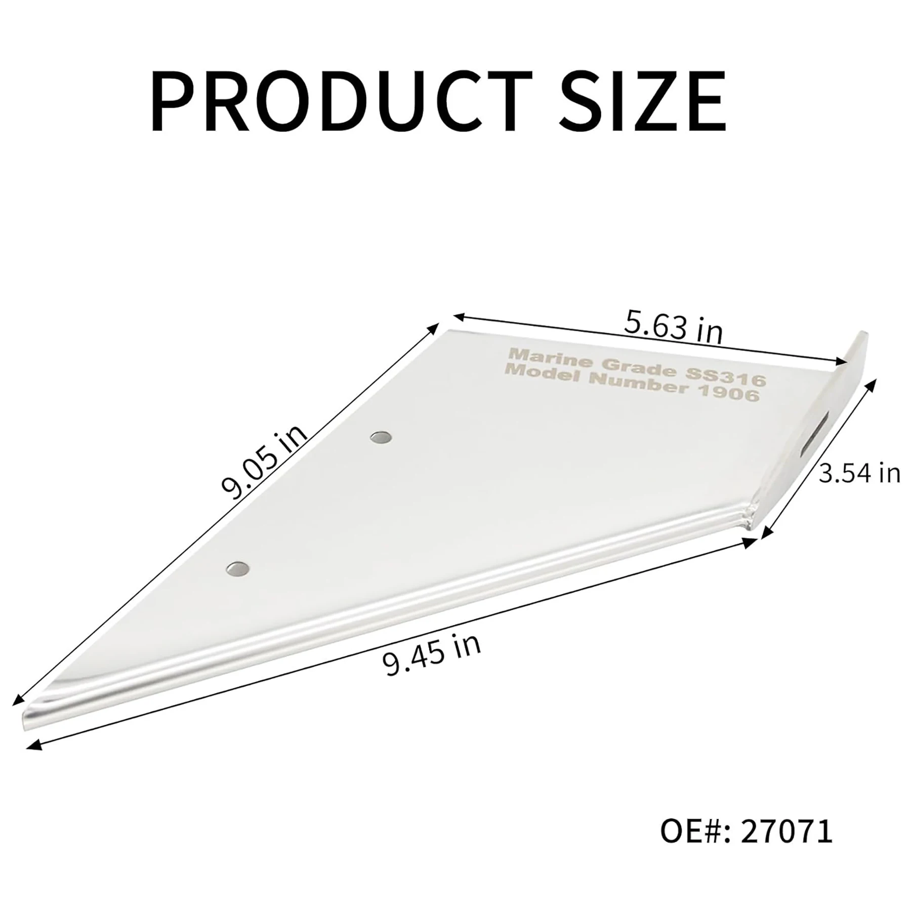 316 Stainless Steel 27071 Marine Skeg Guard Protector Fit Tohatsu Nissan 70/75/90/115/120/140 HP Outboard Engine Anti-Impact