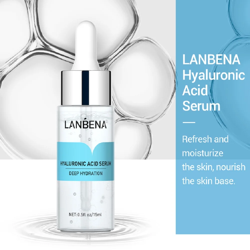 Lanbena 15Ml Hyaluronzuur Gezicht Serum Diepe Hydratatie Hydraterende Essence Huid Aanscherping Anti Veroudering Whitening Moisturizer