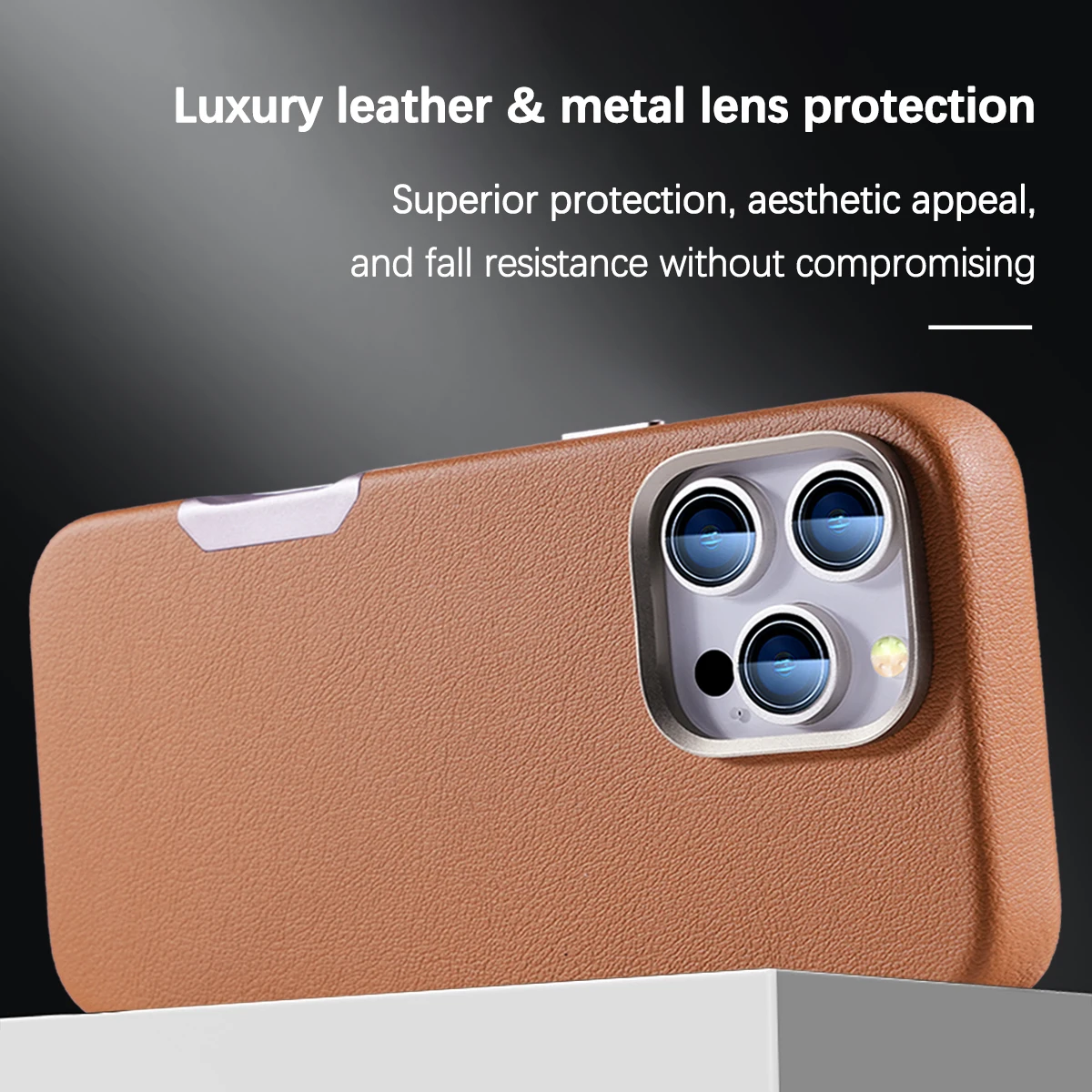 Luxury Plain Leather MagSafe Magnetic Phone Case For iPhone 16 Pro Max 16Plus Metal Hollow Button Shockproof Cover for iPhone 16