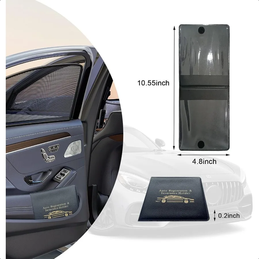 자동차 등록증 보험증 홀더 2팩 필수 자동차 카드 문서 글로브 박스 정리함 잠금장치 포함 차량 내부 액세서리