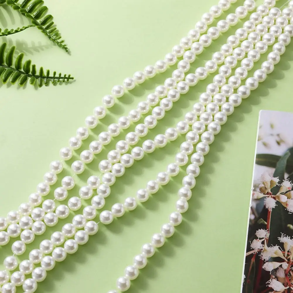 DIY Jewelry Making Supplies ABS Pearl Loose Beads Smooth Hole Round Beads For Garment Decoration High Gloss Craft