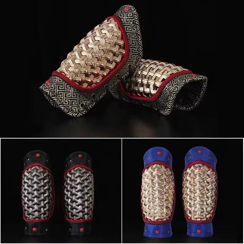 2‑Pack Unisex PU Leather Arm Guards Cosplay Bracer Wristband For Men Women Hanfu Costume Accessory Black Gold Blue