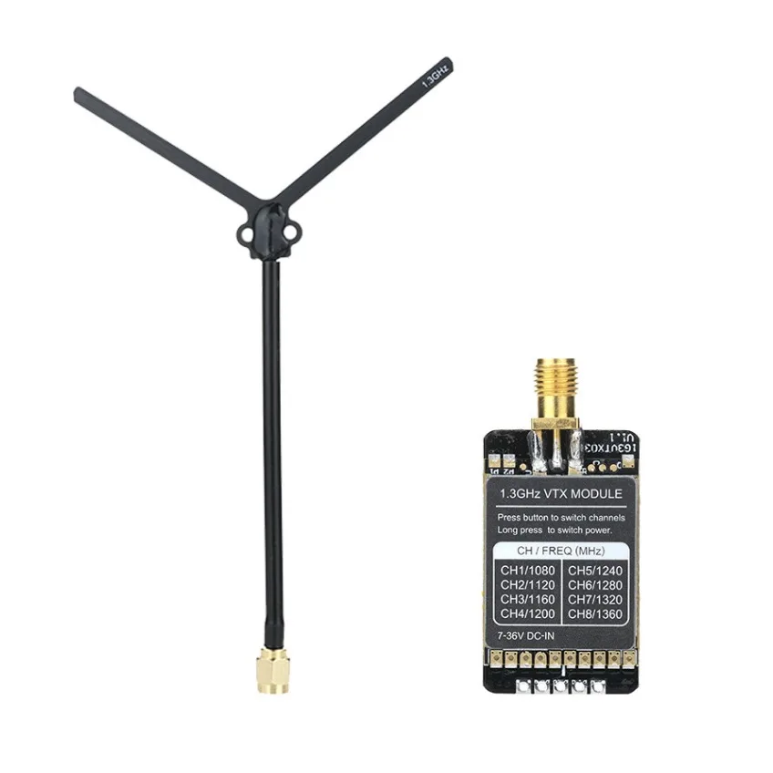 

1.2G Image Transmission 1.3G 800MW Crossing Machine FPV Analog Transmission/Reception Module including Antenna Transceiver