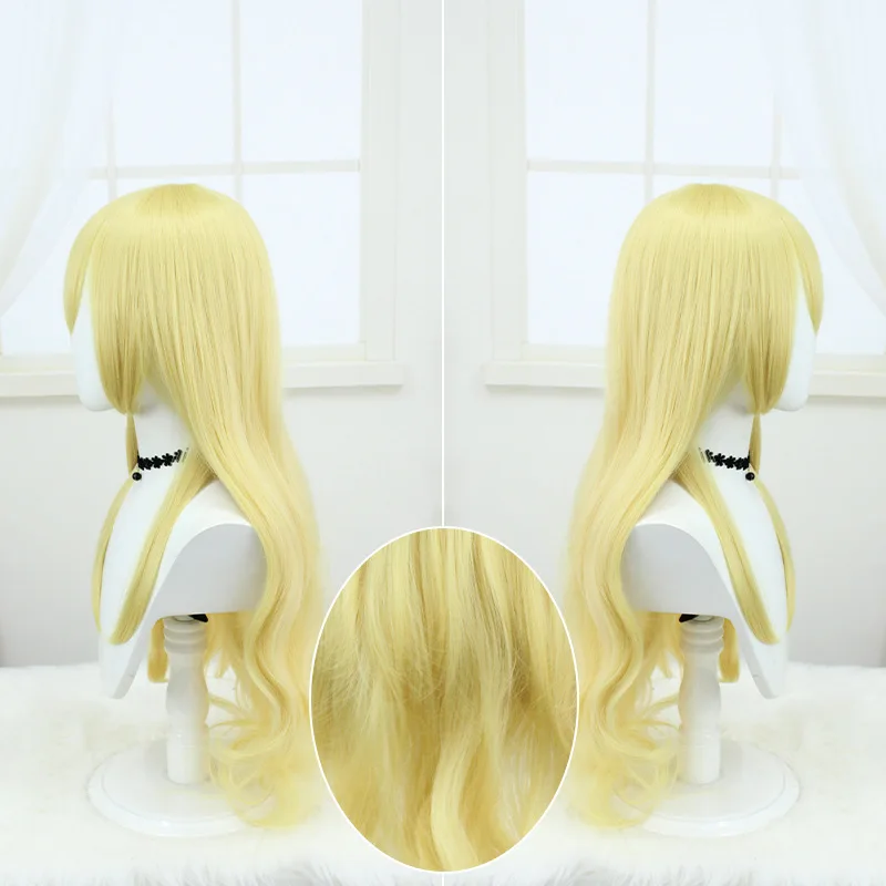 Idol Activity Starry Berry Cosplay Wig Golden Medium-Length Curly Hair False Hair