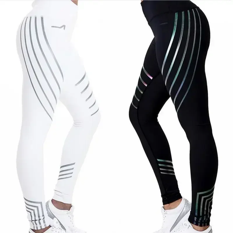 Glitzer Laser bedruckte Yoga hosen weibliche Fitness Bottom ing Hose mit Yoga Leggings atmungsaktive hochela tische Sport zubehör