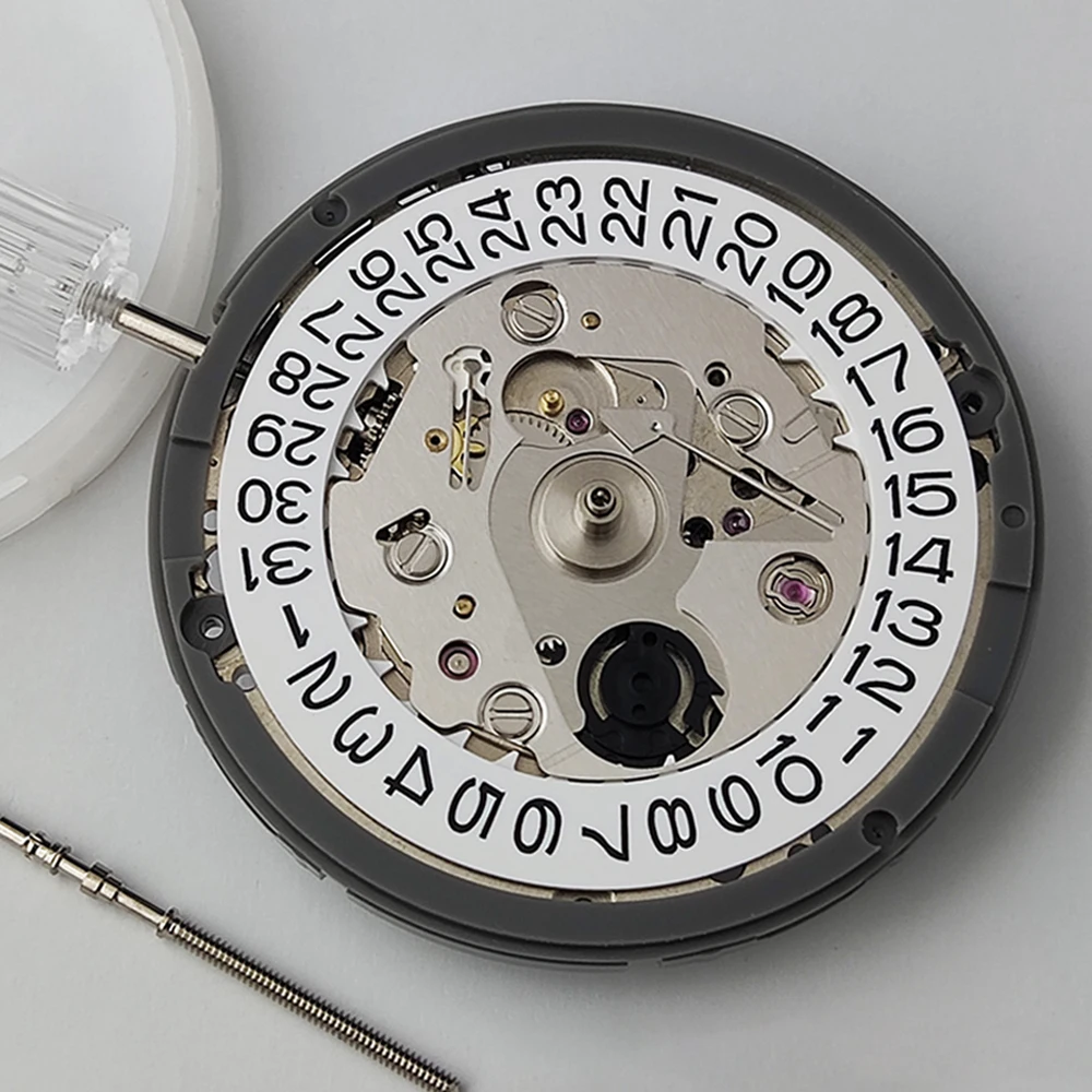 Movimiento de reloj NH35 NH35A compatible con NH35, ajuste mecánico automático, reloj de corona 3,0, rueda de fecha blanca, 24 joyas