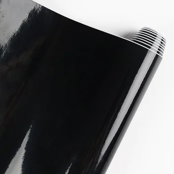 광택 블랙 필름 자동차 바디 비닐 랩 데칼 자체 접착 스티커, 오토바이 자전거 자동 스킨 색상 변경 필름 150*50cm