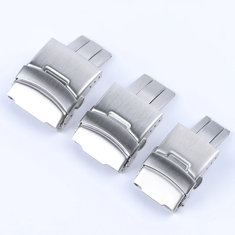 Solid Watch Clasps for Seiko Strap Stainless Steel Folding Buckles 18mm 20mm 22mm 24mm Band Button Metal Deployment Watch Clasp