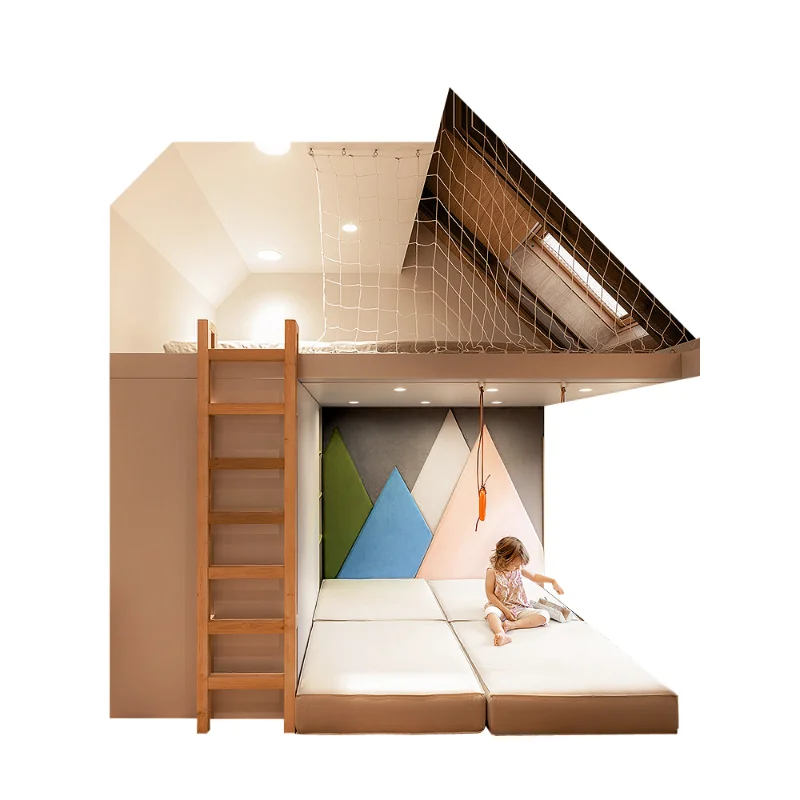 Wardrobe children's secret base cabin attic bed modern attic tree house bed