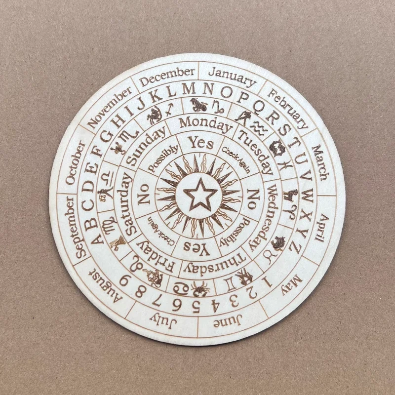 10 pcs Star Pendulum Board Wooden Dowsing Divination Board Round Ound Metaphysical Message Board