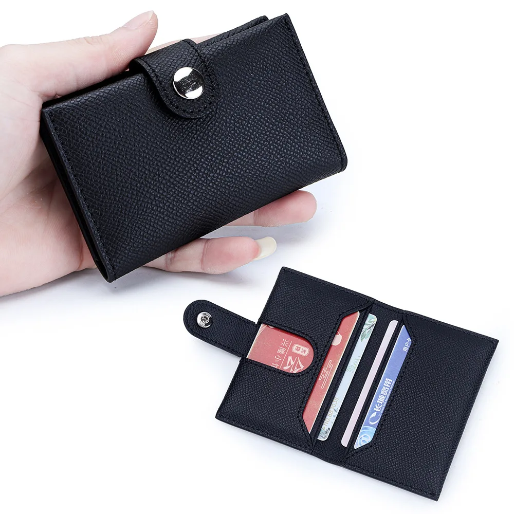 

Модный женский держатель для карт из натуральной кожи, небольшой кошелек с несколькими отделениями, компактный чехол для карт из воловьей кожи премиум-класса для повседневного использования