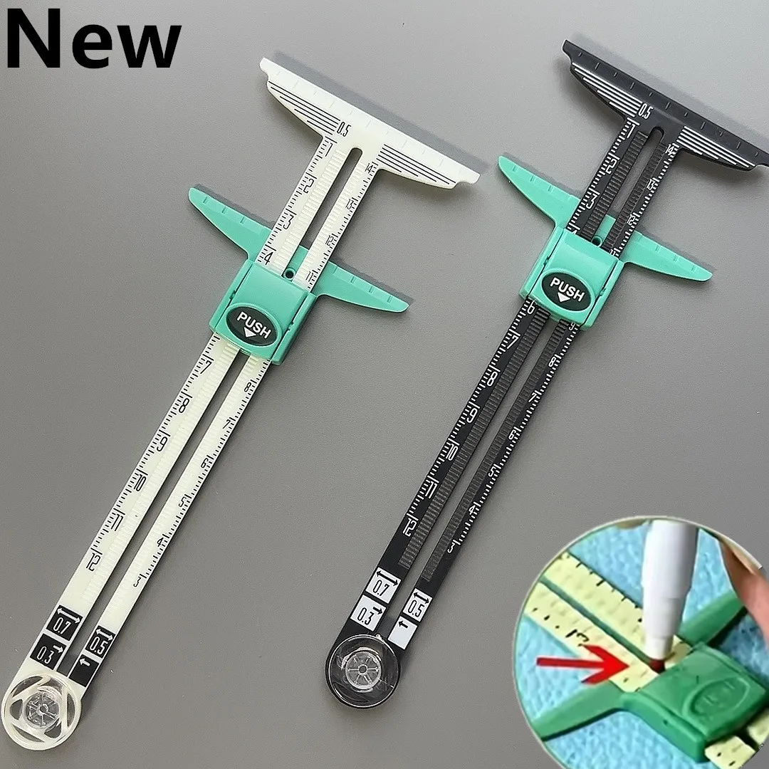 【セール中】5 in 1 センチメートルスケール縫製定規 測定ゲージ パッチワーク縫製仕立て定規 プラスチック製スライドゲージ 縫製仕立て定規