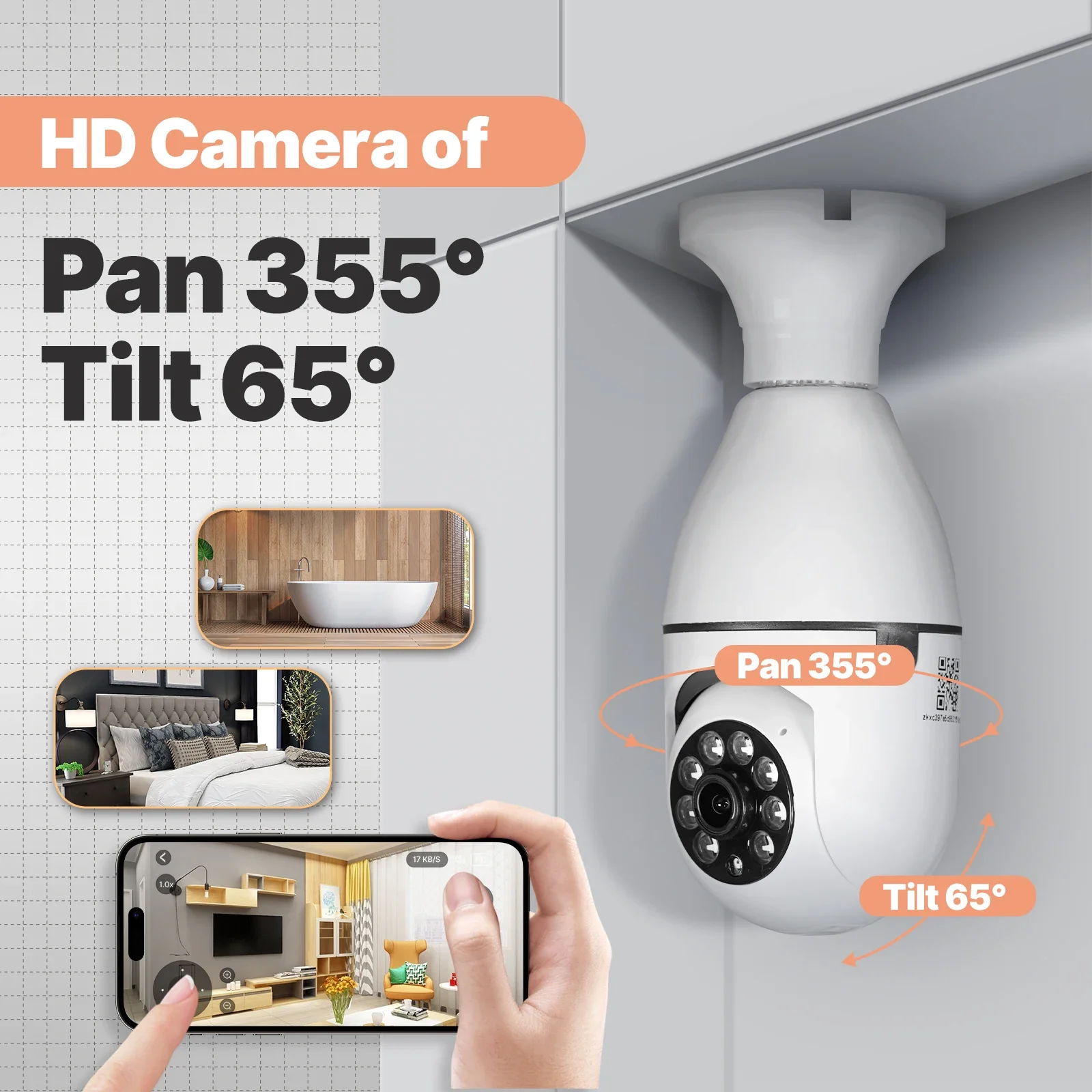 MOES-cámara de seguridad inteligente Tuya, WiFi, 3MP, bombilla con enchufe E27, seguimiento humano, visión nocturna a todo Color para interiores