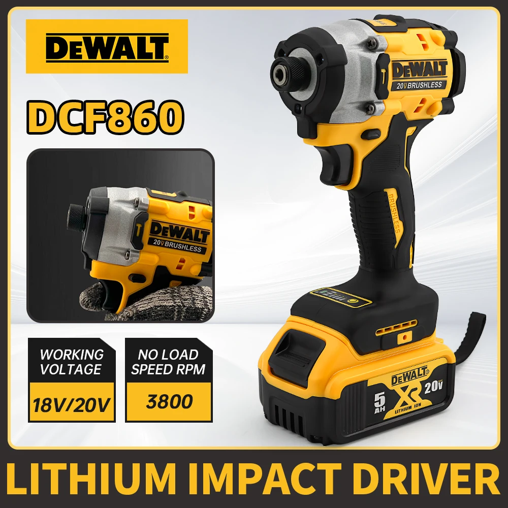 

Легкая электрическая отвертка Dewalt DCF860, работающая от 20-вольтовой батареи, компактная и мощная, брендовая отвертка.