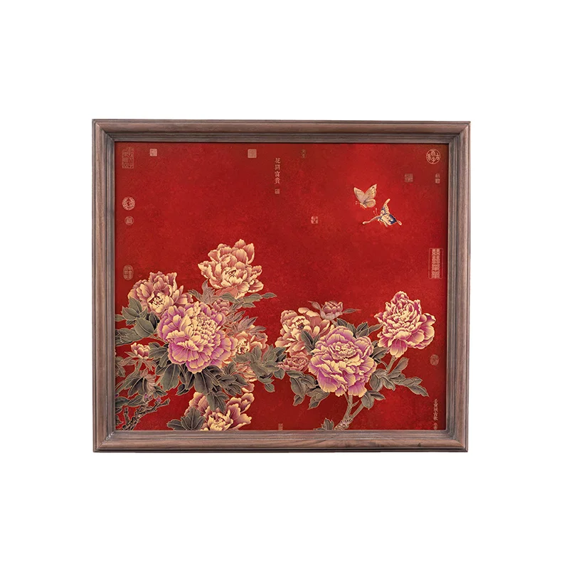 

Butterfly Peony Brass Art Opulent Classical Design French Chinese American Interiors Original Solid Wood Hand-made High-quality