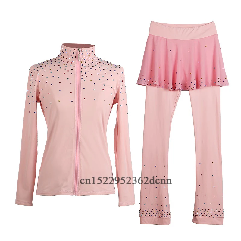 Figure Skating Jackets Girls Children Pants Skiing Roller ice skating shirts Women Adult Skating training Practise wear Ballroom