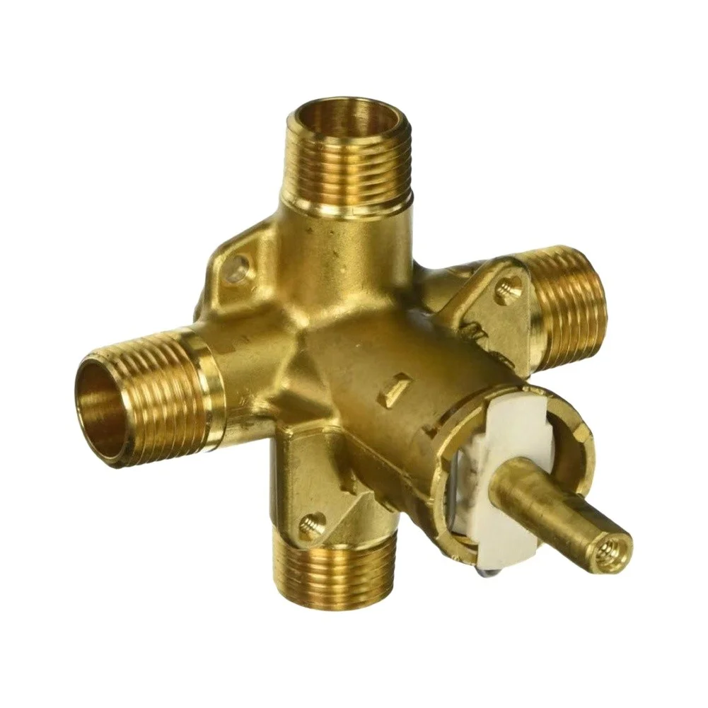 Shower Valve Constructed for Posi-Temp Compatibility with Four Standardized Connections and Proven Temperature Consistency