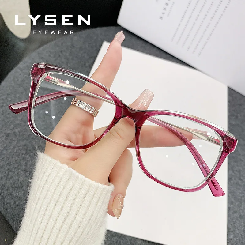 LYSEN موضة مستطيلة النساء قصر النظر النظارات الطبية اللونية مكافحة نظارات الضوء الأزرق نظارات القراءة التقدمية #5