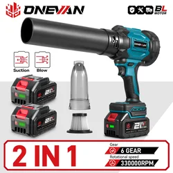 ONEVAN 2in1 Brushless Electric Turbo Blower Jet Fan 350MS Vacuuming Leaf Blower Dust Blowing Tool For Makita 18V Battery Pin