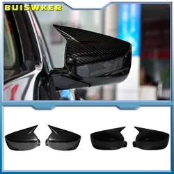 For Honda Accord 9th 2008-2017 Car Reaview Mirror Cover Trim Horn Style Door Sedan Carbon Fiber Style Glossy Black