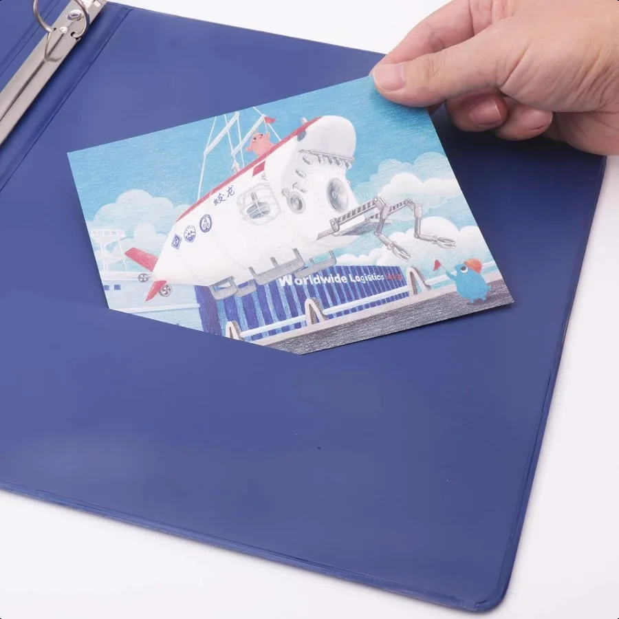 3링 바인더 1인치 클리어 뷰 커버 1뷰 바인더 미국 레터 사이즈 용지 200매 수납 6팩 다크 블루