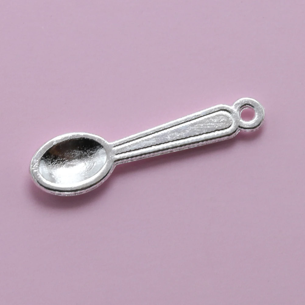 

20pcs Alloy Spoon Pendants Charms For Diy Jewelry Making Necklace Bracelet Keychain Craft Accessory Decor Pendant