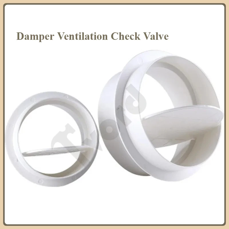 Draft Blocker Damper Ventilation Check Valve Draught Back Shutter for Inline Ducting Kitchen Home Ventilation Grill