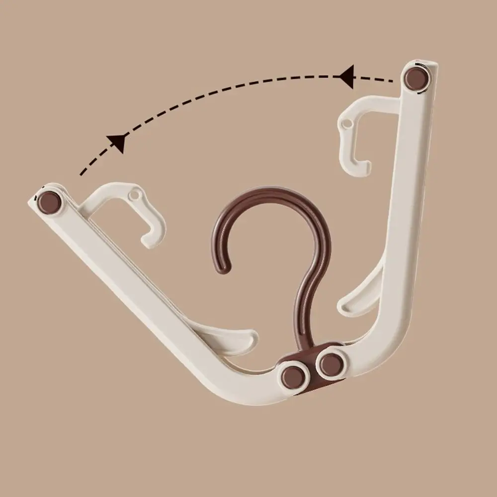 5Pcs Anti-slip Foldable Clothes Hanger Windproof Plastic Travel Hangers with 2 Clothespins Space Saving Clothes Drying Rack