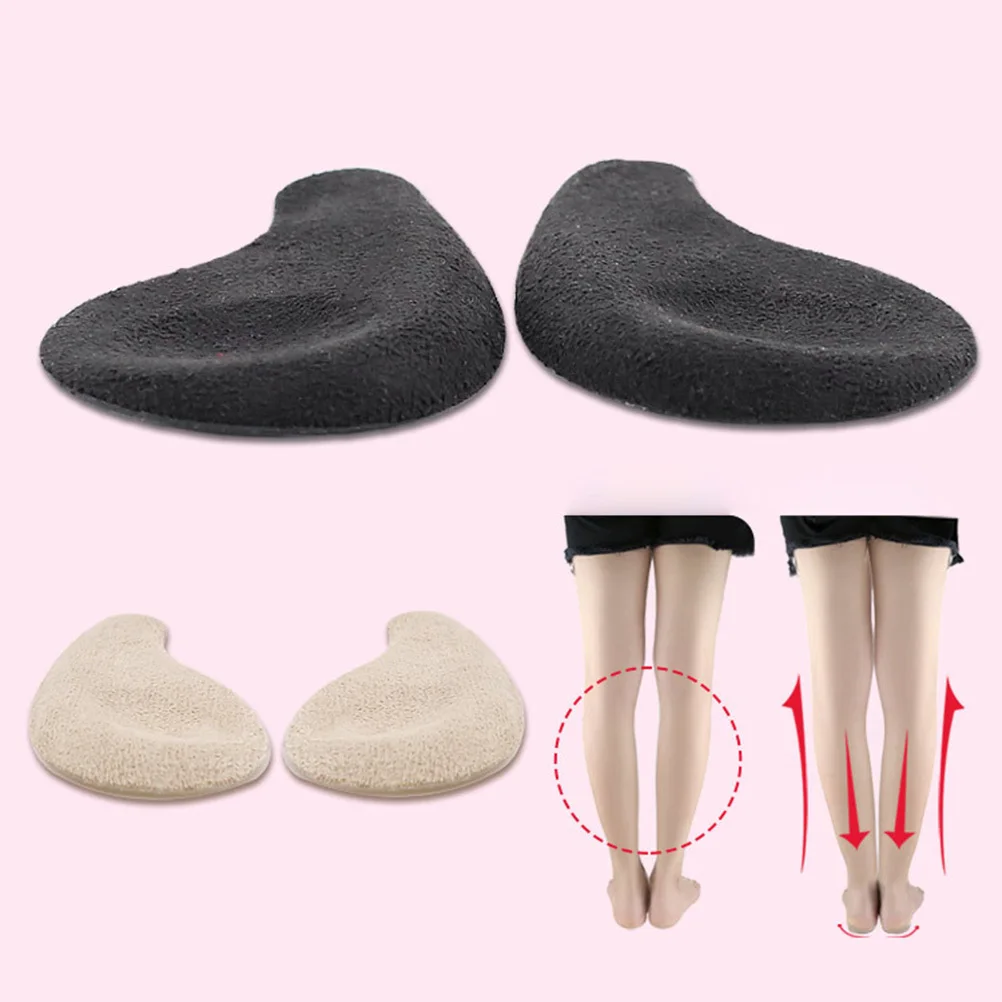 

2Pairs Heel Correction Pads Fashionable Insoles Suitable Most Shoes Types Absorption Comfort Apricot Practical Insoles