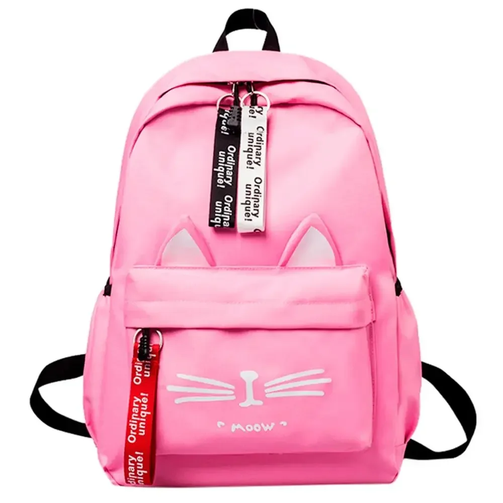 

Cute Cartoon Cat Ears Backpack Girl Schoolbag for Teenage Women Back Pack Canvas School Backpack Famale Teen Bag Pack