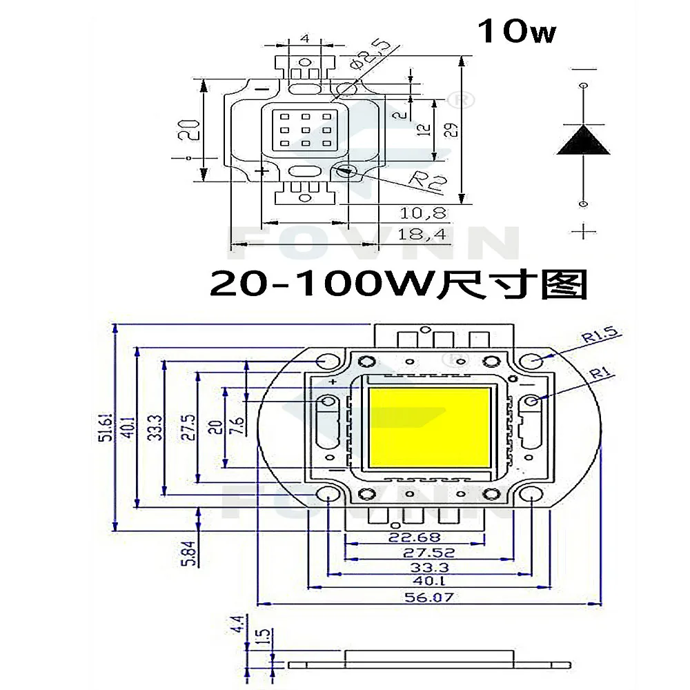 Led geïntegreerde lamp kralen uv ultraviolet lamp kralen 10-100w verf hars 3d afdrukken uitharding lamp kralen 395nm 365nm 405nm