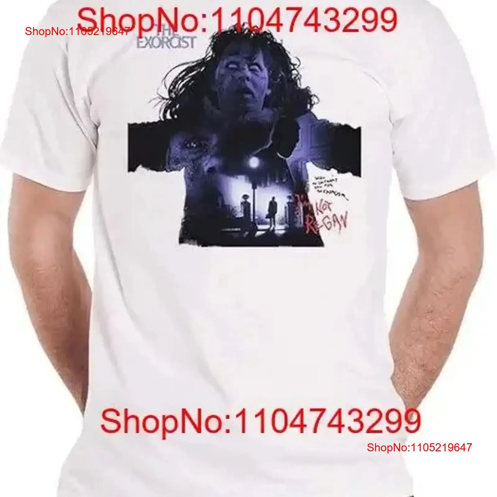 New The Exorcist Poster 1973 Horror Movie Mens Vintage T Shirt Washed Stretched Slightly Breathable fashion graphic vintage