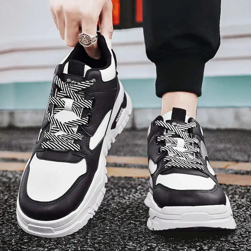 Thick Bottom White Fashion Sneakers For Men Woven Large Size 49 Shoes Luxury Mens Loafers Sport New Year's Holiday Krasovki